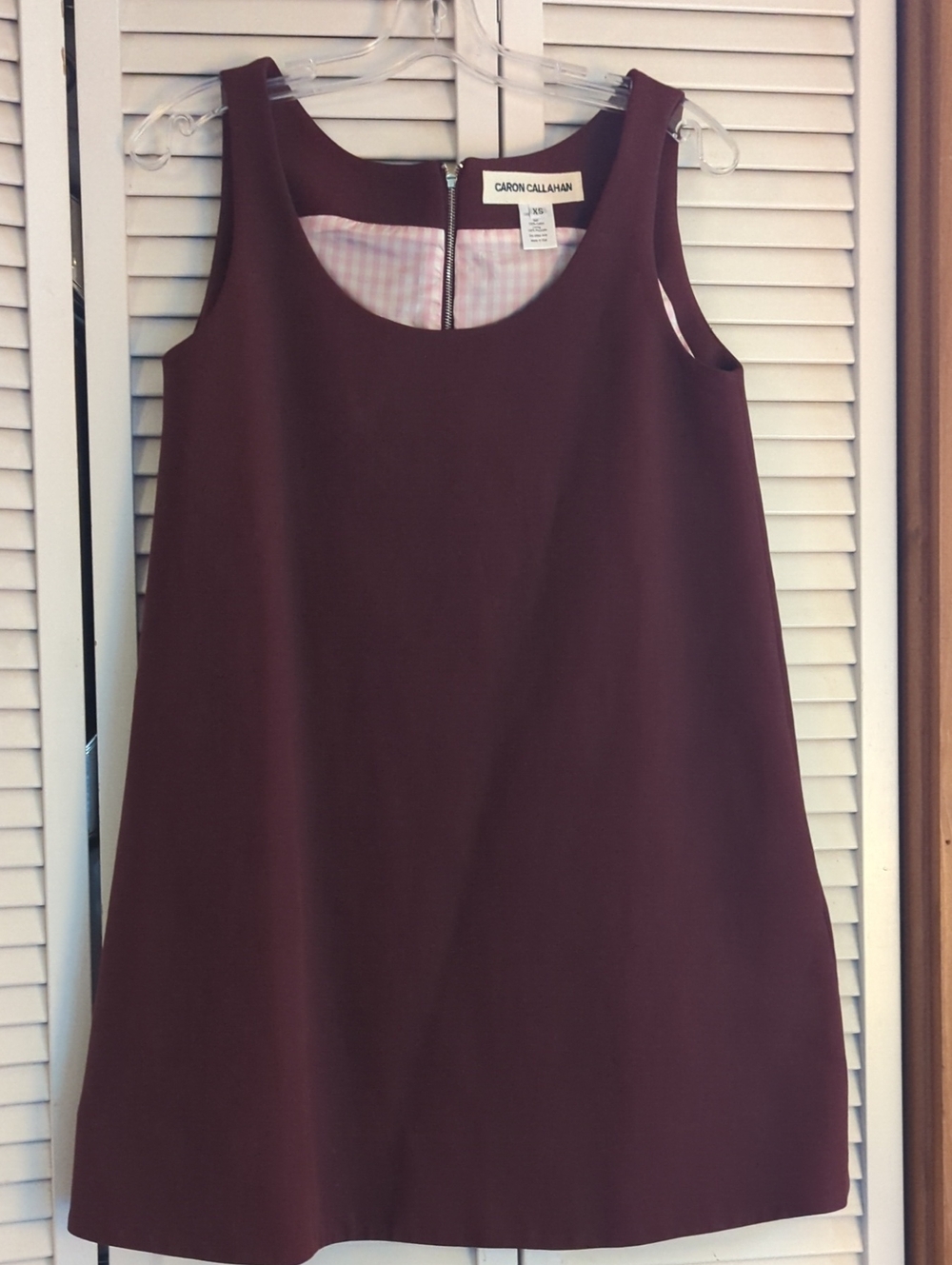Caron Callahan Burgundy A-Line Dress XS